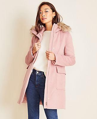 Ann Taylor Faux Fur Trim Parka
