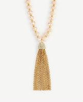 Ann Taylor Beaded Tassel Necklace