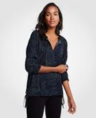 Ann Taylor Leafy V-neck Drawstring Top