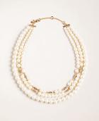 Ann Taylor Pearlized Pave Statement Necklace