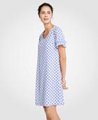 Ann Taylor Gingham Ruffle Sleeve T-shirt Shift Dress