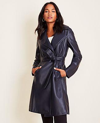 Ann Taylor Faux Leather Trench Coat