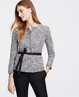 Ann Taylor Belted Tweed Jacket