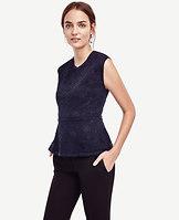 Ann Taylor Lace Peplum Top