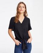 Ann Taylor Button Knot Front Top
