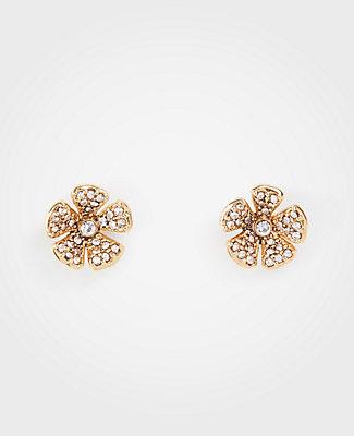 Ann Taylor Pave Clover Stud Earrings
