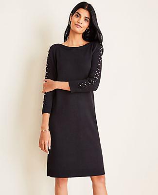Ann Taylor Pearlized Sleeve Sweater Dress