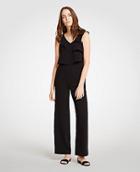 Ann Taylor Ruffle V-neck Jumpsuit