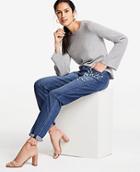 Ann Taylor Pearlized Trim Girlfriend Jeans