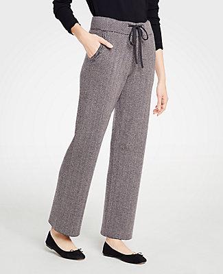 Ann Taylor Herringbone Wide Leg Pants