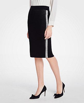 Ann Taylor Side Stripe Sweater Pencil Skirt