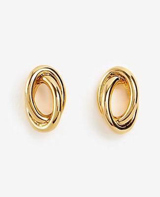 Ann Taylor Oval Knot Stud Earrings
