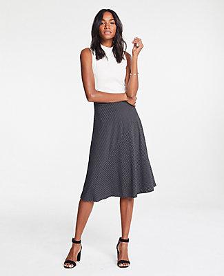 Ann Taylor Stripe Seamed Knit Full Skirt
