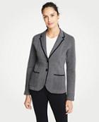 Ann Taylor Herringbone Two Button Sweater Blazer