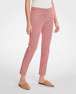 Ann Taylor The Cotton Crop Pant In Gingham - Curvy Fit