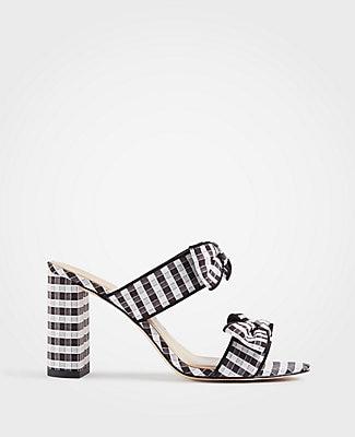 Ann Taylor Janie Gingham Heeled Sandals