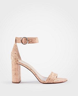 Ann Taylor Leannette Cork Block Heel Sandals