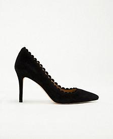 Ann Taylor Mila Scalloped Suede Pumps