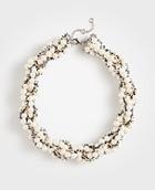 Ann Taylor Pearlized Tweed Statement Necklace