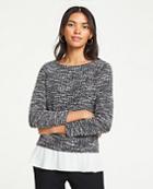 Ann Taylor Tweed Ponte Two-in-one Top