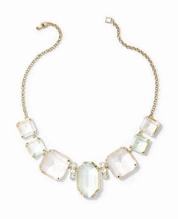 Ann Taylor Multicolored Crystal Statement Necklace, Sea Glass - One Size