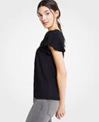 Ann Taylor Linen Flutter Tee