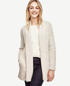 Ann Taylor Cashmere Ribbed Open Cardigan