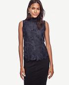 Ann Taylor Lace Front Sleeveless Top