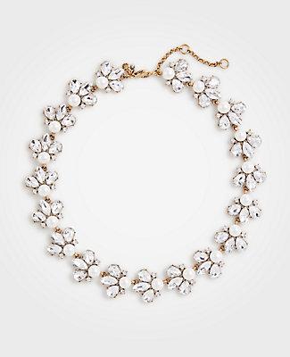 Ann Taylor Crystal Pearlized Statement Necklace