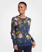 Ann Taylor Floral Jacquard Sweater