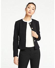 Ann Taylor Double Cloth Peplum Jacket