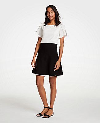 Ann Taylor Tipped Flare Sweater Skirt