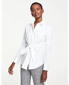 Ann Taylor Tie Waist Perfect Shirt