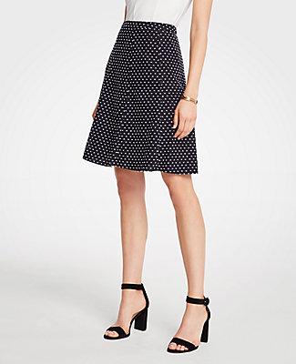 Ann Taylor Clip Dot Flare Skirt