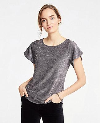 Ann Taylor Petal Sleeve Knit Tee