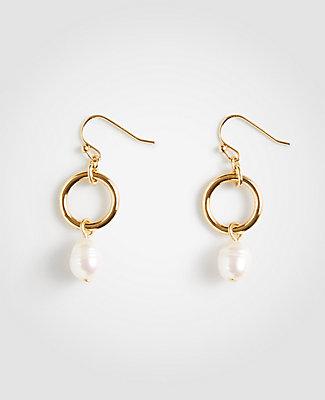 Ann Taylor Ring Pearlized Drop Earrings