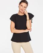 Ann Taylor Flutter Sleeve Peplum Top