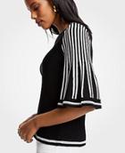 Ann Taylor Striped Flare Sleeve Sweater