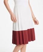 Ann Taylor Colorblock Pleated Sweater Skirt