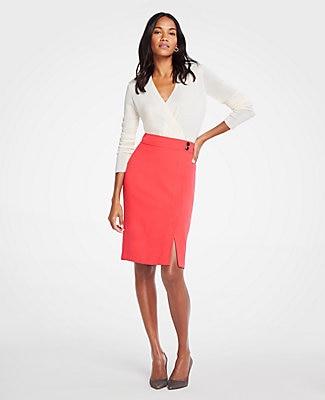Ann Taylor Button Waist Pencil Skirt