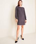 Ann Taylor Snake Print Smocked Cuff Shift Dress