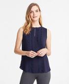 Ann Taylor Scalloped Lace Trim Shell