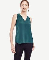 Ann Taylor Silk V-neck Shell