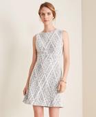 Ann Taylor Argyle Textured Flare Dress