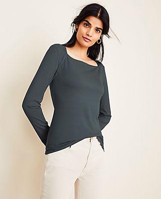 Ann Taylor Ribbed Square Neck Sweater