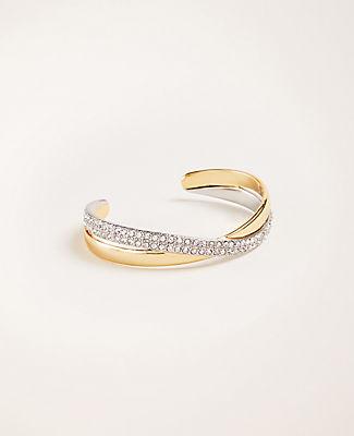 Ann Taylor Two Tone Pave Cuff Bracelet
