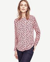 Ann Taylor Leafy Perforated Boatneck Top