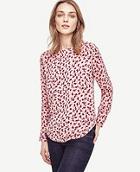 Ann Taylor Leafy Perforated Boatneck Top