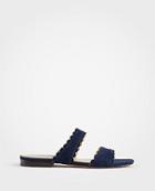 Ann Taylor Jean Scalloped Flat Suede Sandals