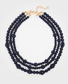 Ann Taylor Metallic Floral Bead Necklace